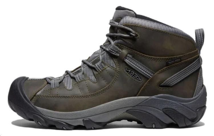 Keen Targhee II WP Comfortable Round Toe Cushioning, Wear Resistant Low top Outdoor Shoes Men's Green Gray