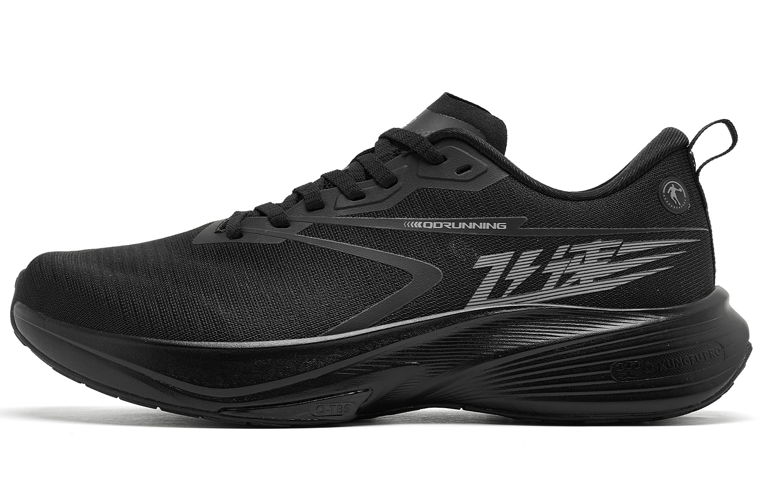 QIAODAN Cushioning Abrasion Resistant Balance Lightweight Low top Q KUNGFU Pro Running Shoes Men’s Black Coal Gray
