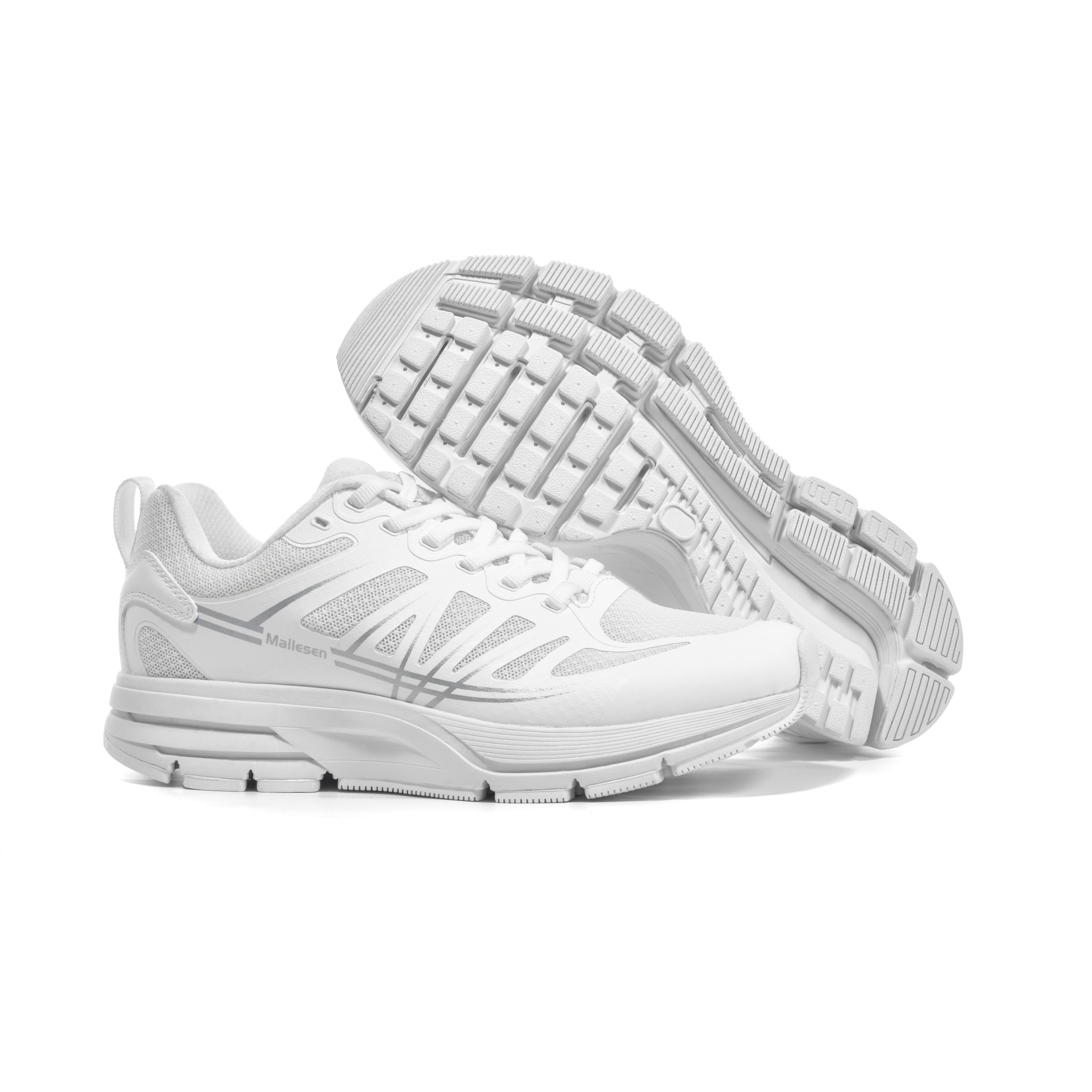 Mailesen Cushioning Slip Resistant Cushioning Slip Resistant Low top Running Shoes Unisex Pearl White