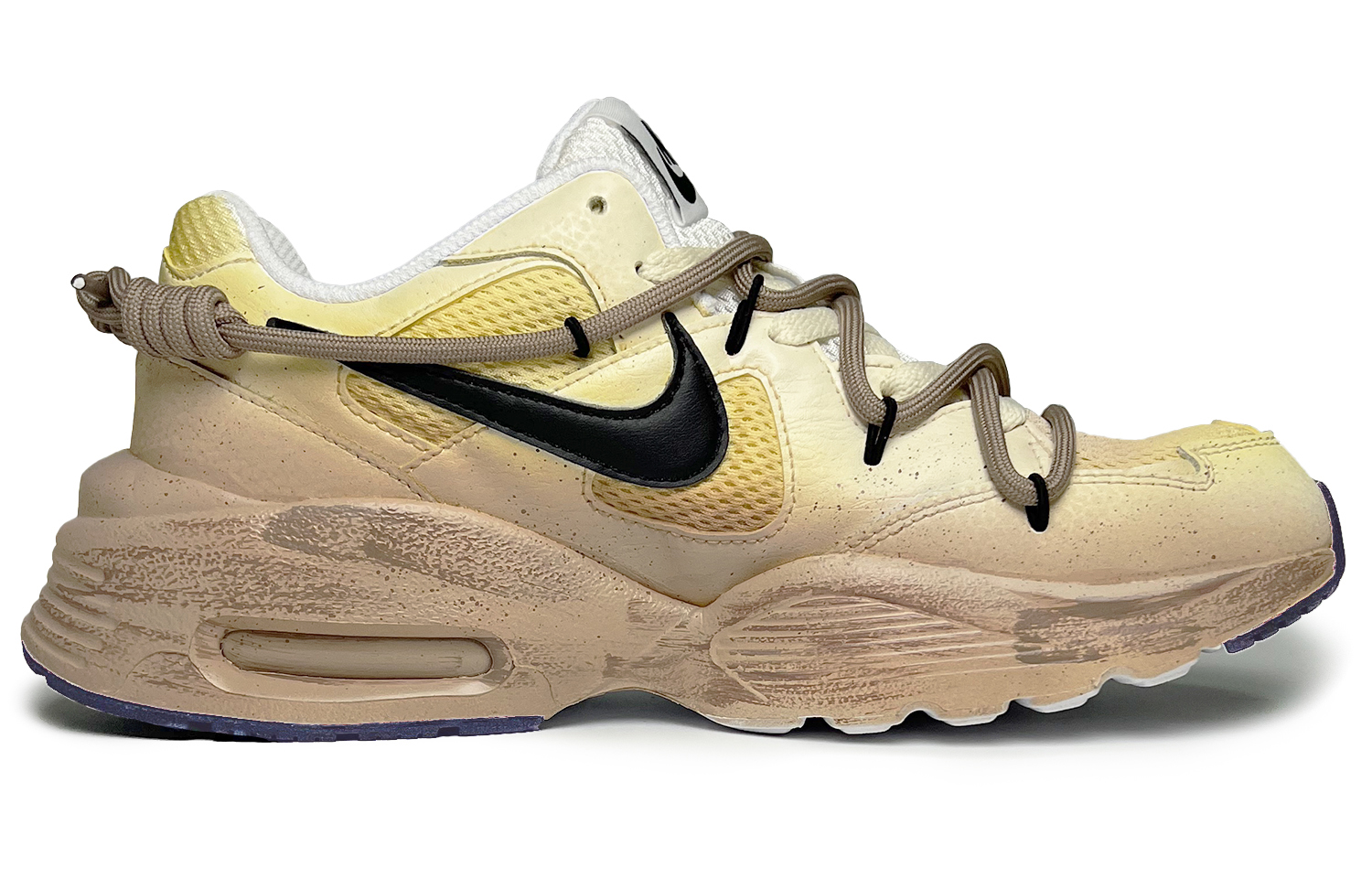 Nike Air Max Fusion Slip Resistant Abrasion Resistant Low top Running Shoes Women’s Yellow White