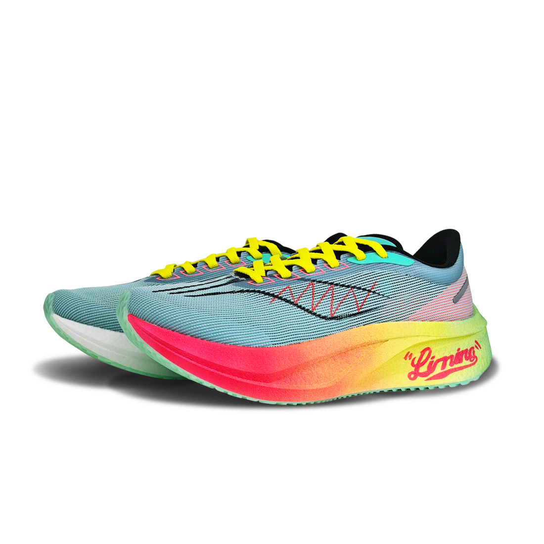 LiNing Feidian 4 Challenger Slip-Resistant Breathable Rebound Low-Top Training Running Shoes Unisex Blue Orange