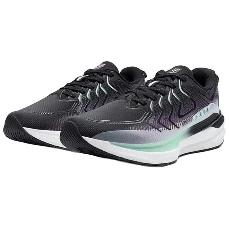 XTEP Wind And Fire 28 Synthetic Leather Cushioning Slip Resistant Low top Running Shoes Women’s Black Green White