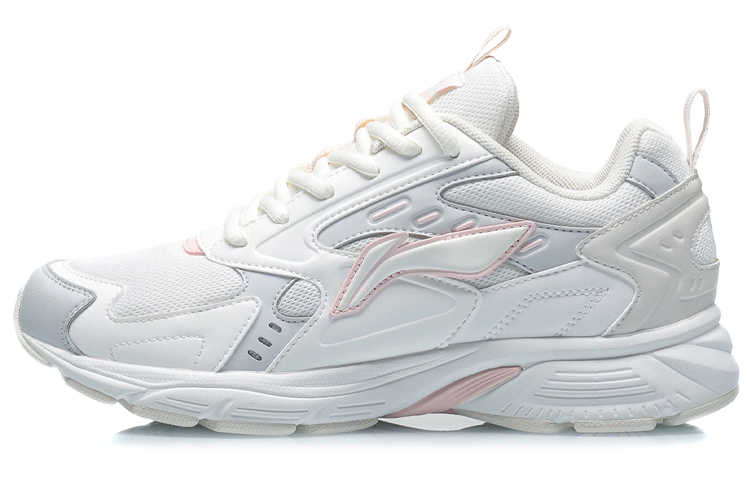 Li Ning Cushioning Slip Resistant Abrasion Resistant Low top Running Shoes Women’s Mist White