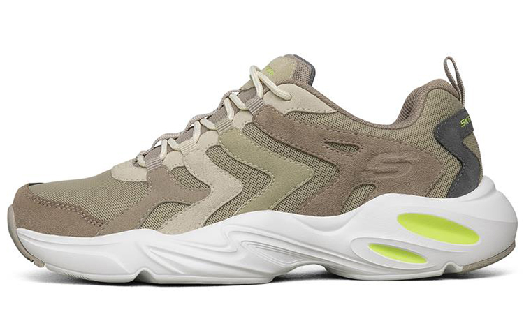 Skechers Stamina Airy Lace Up Low top Chunky Sneakers Men's Brown Green