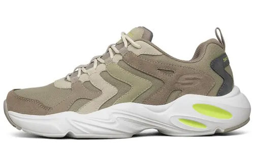 Skechers Stamina Airy Lace Up Low top Chunky Sneakers Men's Brown Green