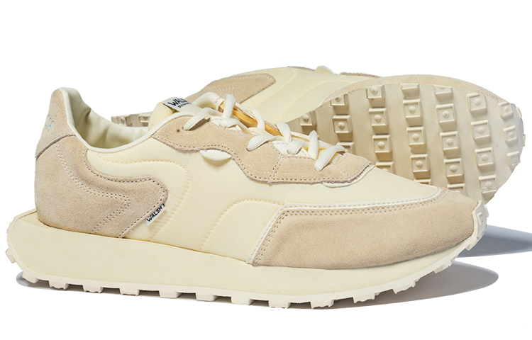 Norman Walsh Emerald Suede, Nylon Cushioning Slip Resistant Abrasion Resistant Low top Casual Running Shoes Unisex Ecru