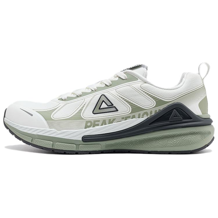PEAK Cushioning Rebound Abrasion Resistant Support Low top Sprint Running Shoes Men’s White Green