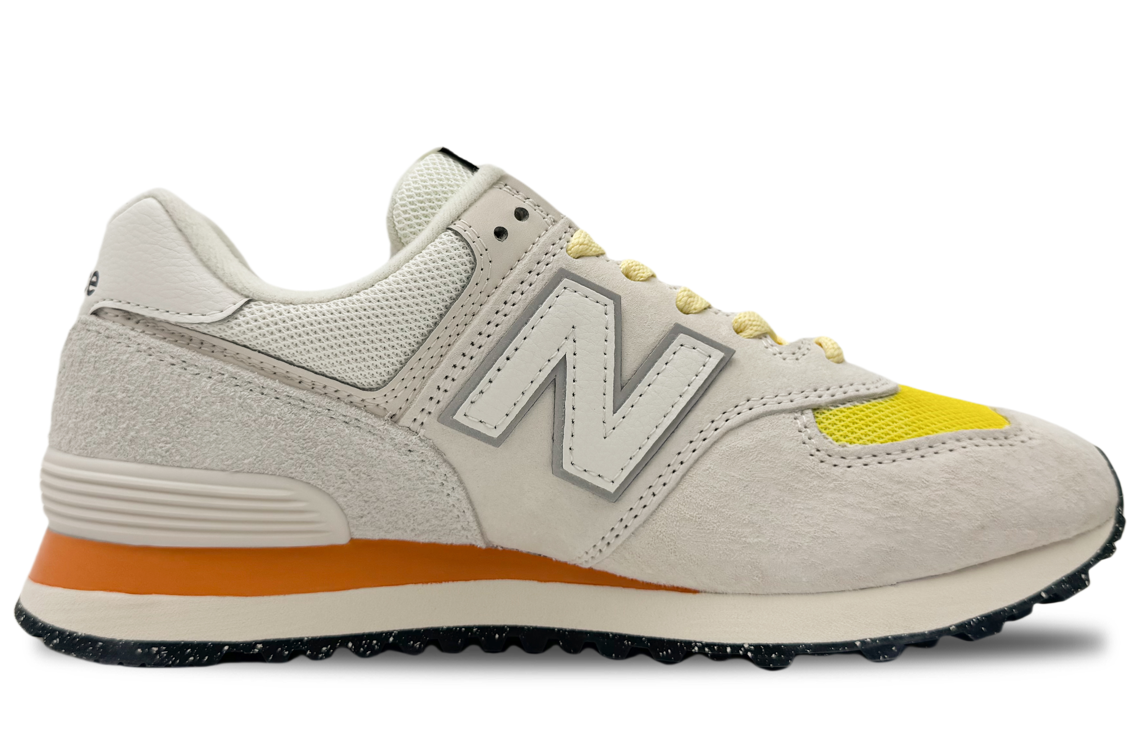 New Balance NB 574 Slip Resistant, Abrasion Resistant, Breathable, Lightweight Low top Running Shoes Unisex Gray Orange