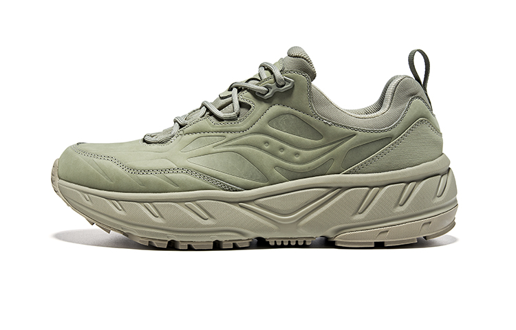 Saucony CYBER WEB Lace Up Abrasion Resistant Low top Running Shoes Unisex Gray Green