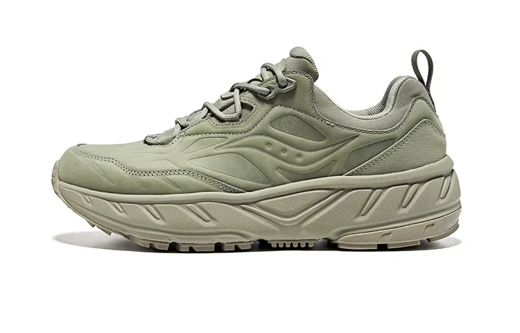 Saucony CYBER WEB Lace Up Abrasion Resistant Low top Running Shoes Unisex Gray Green