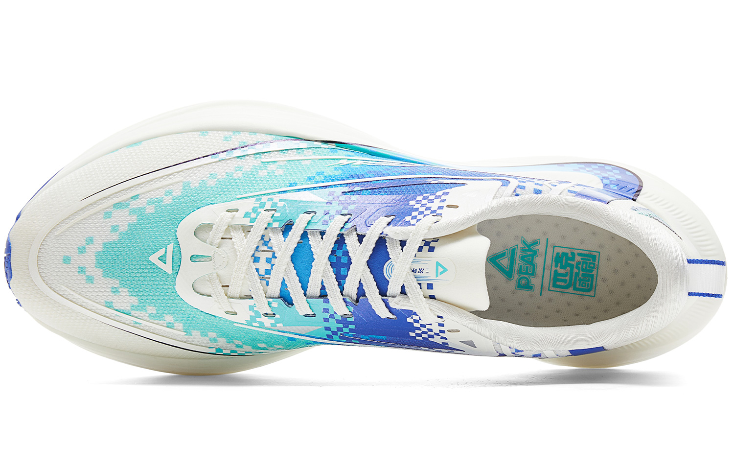 PEAK Cushioning Slip Resistant Rebound Low top Running Shoes Men’s Milk White Blue