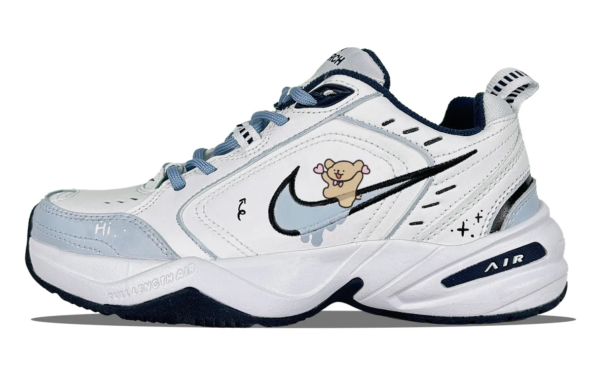 Nike Air Monarch 4 Slip Resistant Slip Resistant Low top Chunky Sneakers Unisex Blue White