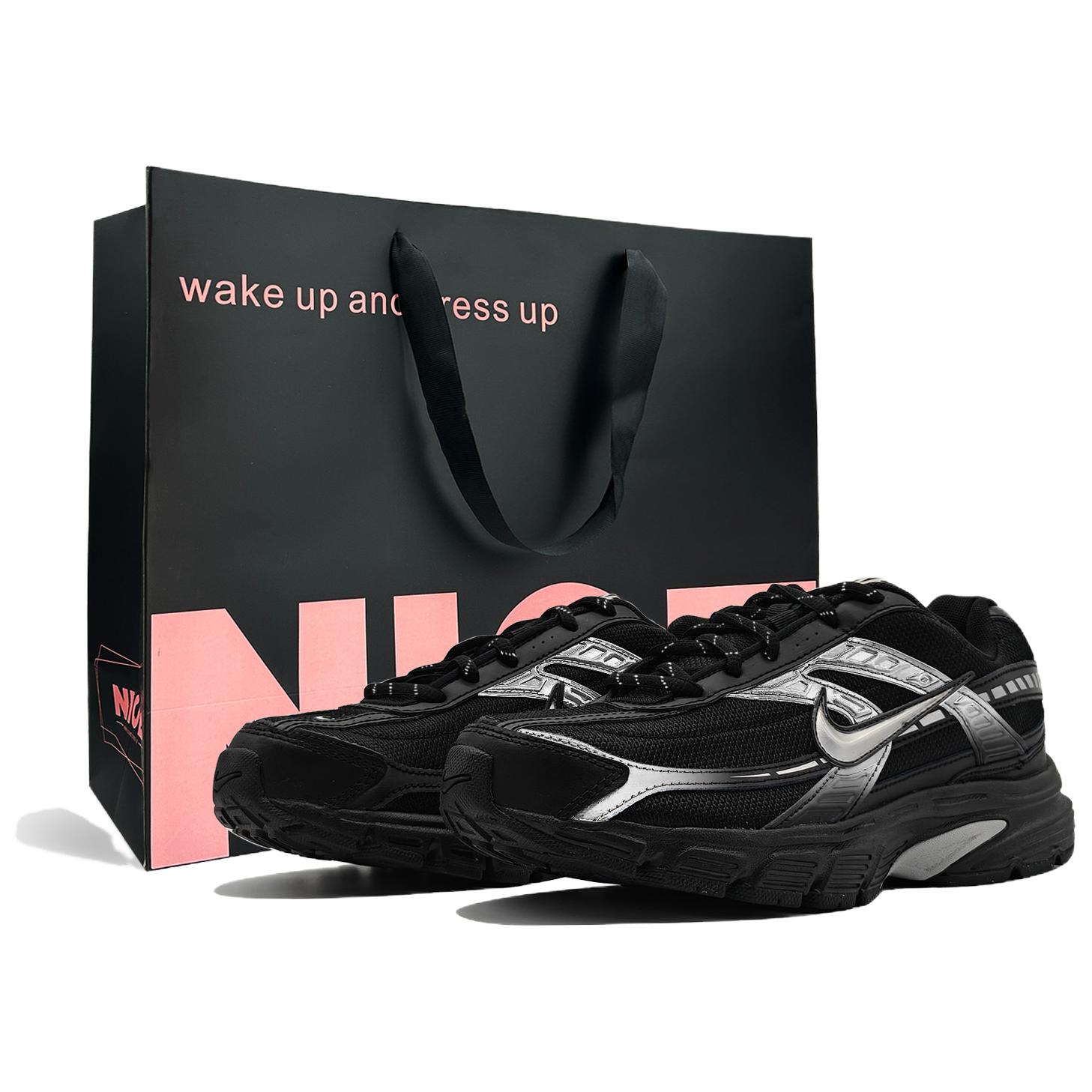 Nike Initiator Cushioning Breathable Support Low top Running Shoes Men’s Silver Black