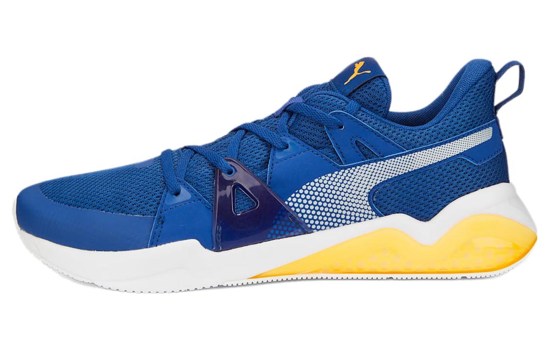 PUMA CELL Fraction Mesh Cushioning Slip Resistant Abrasion Resistant Mid top Running Shoes Men's Blue Yellow