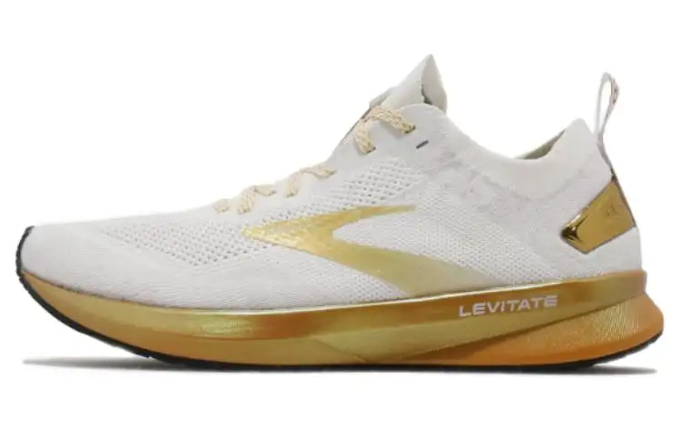 Brooks Levitate 4 Cushioning, Wear Resistant Low top Running Shoes Women's White Gold