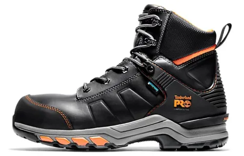 Timberland Hypercharge Pro® Leather Waterproof And Wear resistant Ankle Length Outdoor Boots Men's Black Orange