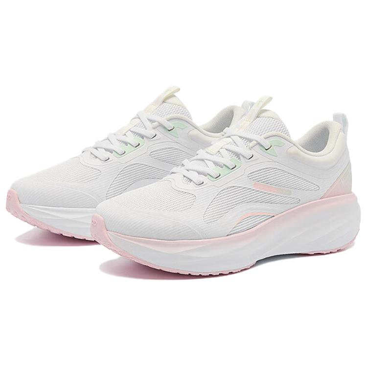 QIAODAN Wear resistant And Lightweight Low top Running Shoes Women’s White Pink
