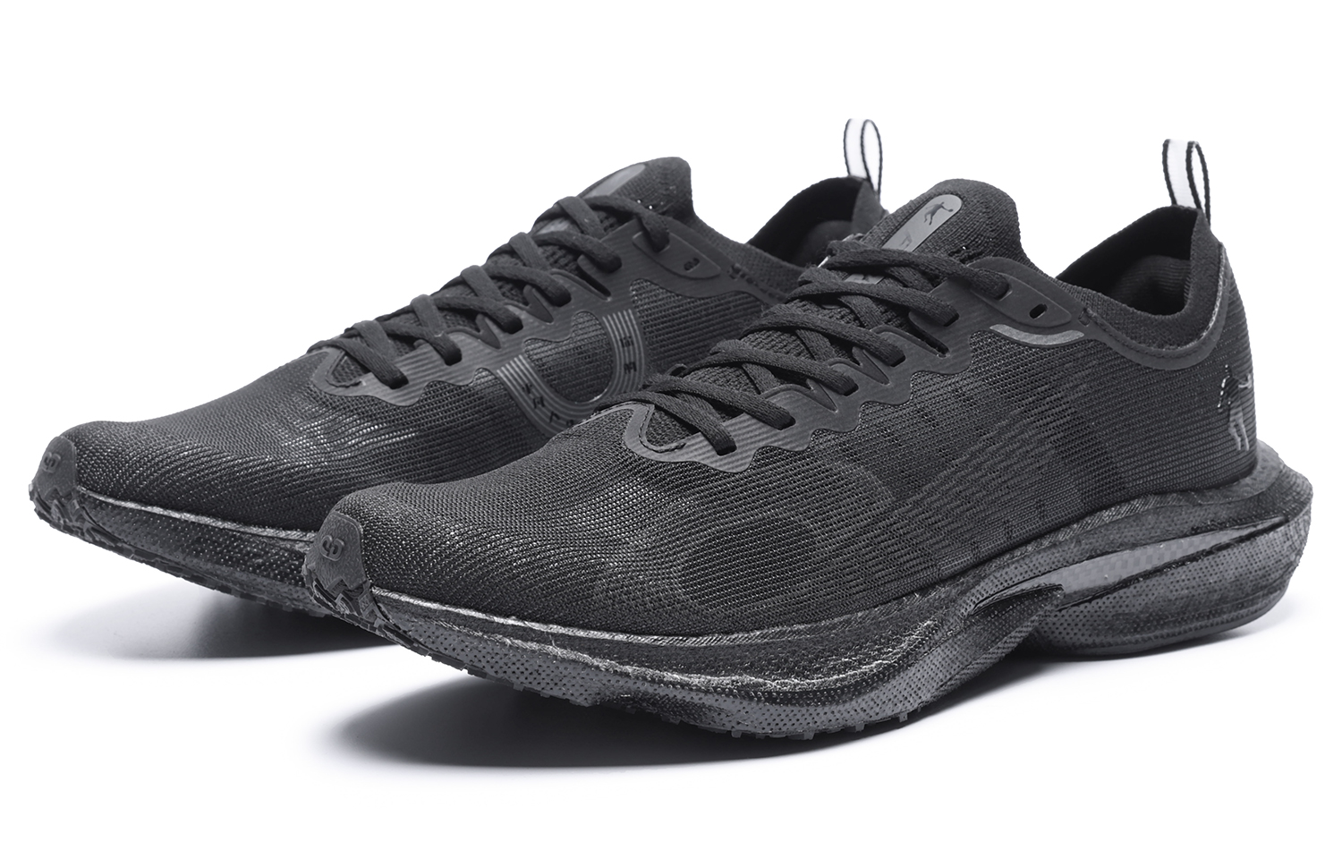 QIAODAN Slip Resistant, Abrasion Resistant, Breathable, Rebound Low top Running Shoes Men’s Black Silver