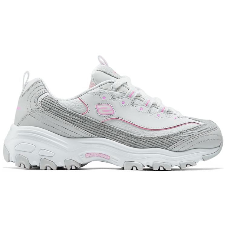 Skechers Textile, Synthetic Leather Lightweight Cushioning Balance Low top Casual Running Shoes Women’s Gray Pink