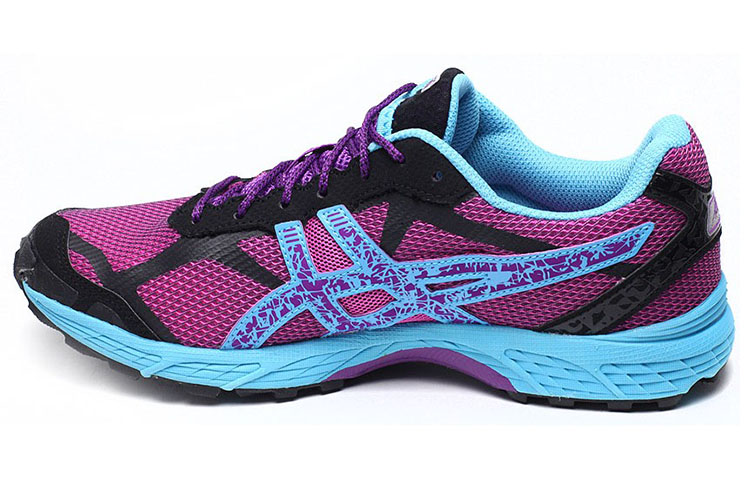 Asics Gel Fuji Abrasion Resistant Low top Running Shoes Women's Purple Blue
