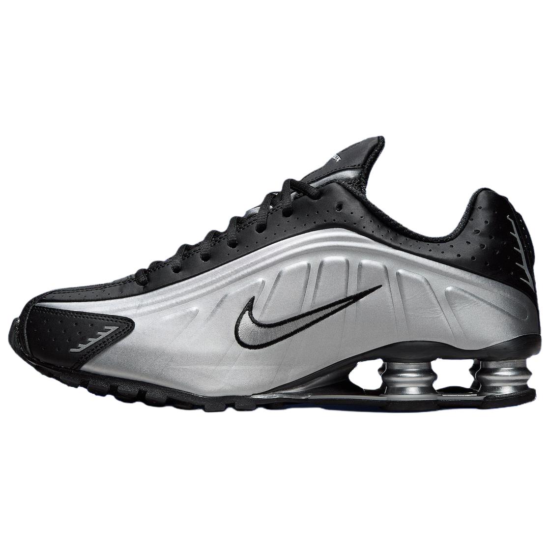 Nike Shox R4 Classic And Versatile Running Shoes Unisex Silver