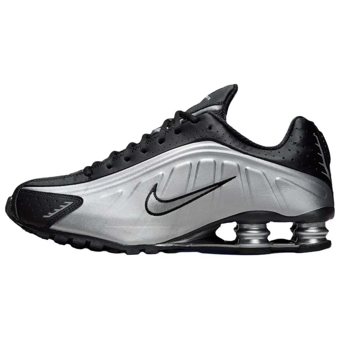 Nike Shox R4 Classic And Versatile Breathable Low-top Running Shoes Unisex Silver