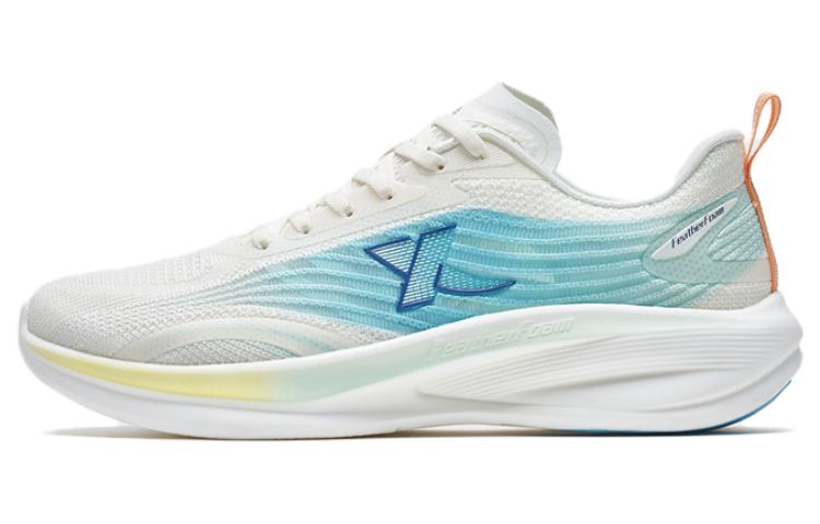 XTEP Cushioning Slip Resistant Abrasion Resistant Low top Casual Running Shoes Men’s White Blue Yellow