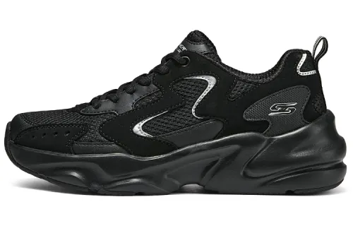 Skechers BOBS BAMINA 2 Cushioned Wear-Resistant Breathable Low-Top Chunky Sneakers Women's Black