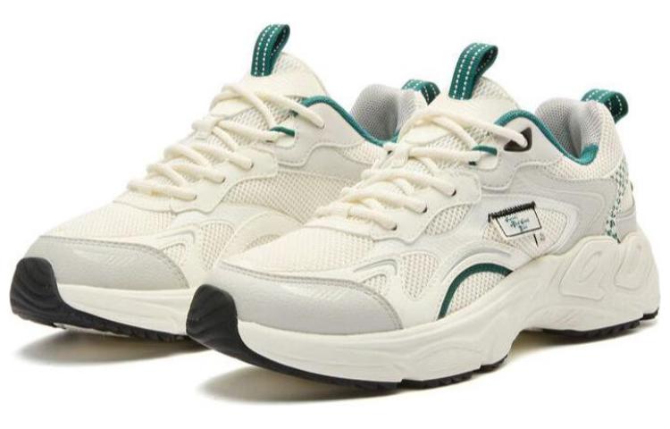 QIAODAN Cherry Shoes Synthetic Leather, Textile Rebound Abrasion Resistant Lightweight Breathable Low top Running Shoes