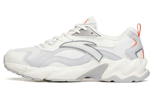Anta Casual Cushioning Slip Resistant Abrasion Resistant Breathable Low top Running Shoes Men's White Gray