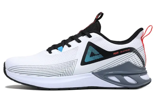 PEAK Comfortable Cushioning Slip Resistant Abrasion Resistant Breathable Low top Casual Running Shoes Men's White Black