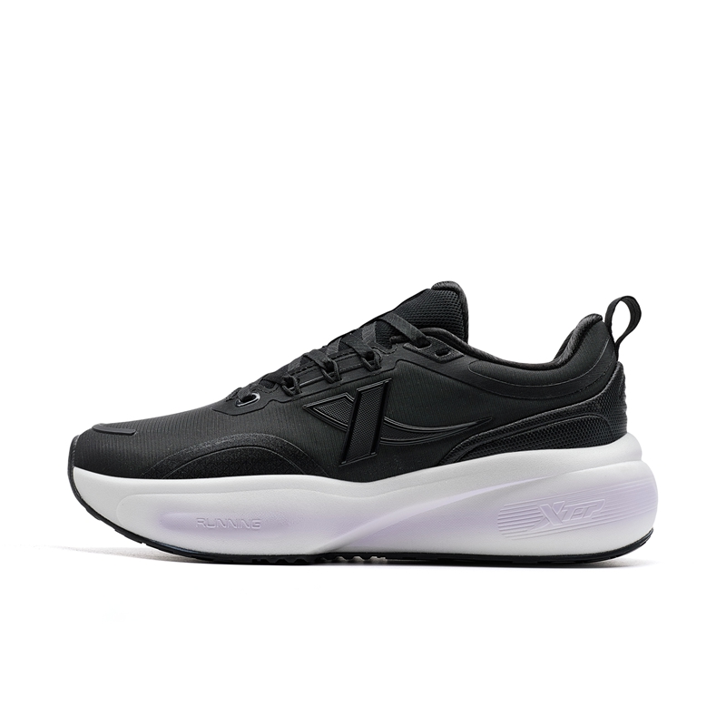 XTEP Jet Feather Abrasion Resistant Slip Resistant Low top Casual Running Shoes Women’s Black/Peony Purple