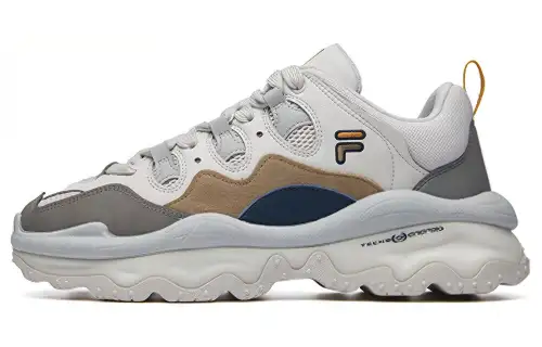 FILA FUSION QD96 Textile, Synthetic Leather Cushioning, Wear Resistant Low top Chunky Sneakers Men's Gray White