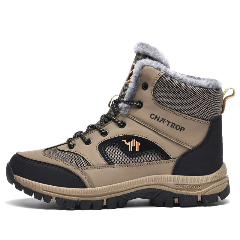 LINGHANGLUOTUO Thickened And Fleece Lined, Comfortable Thermal Outdoor Shoes Men’s