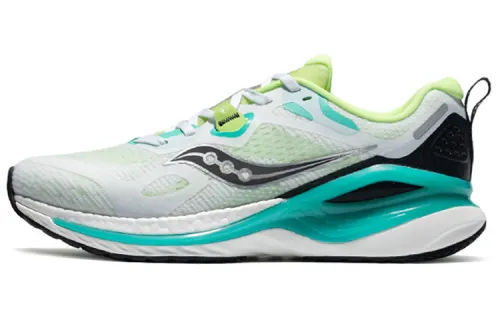 Saucony Phoenix Inferno 1 Mesh Slip Resistant, Abrasion Resistant, Breathable Low top Running Shoes Men's White Green