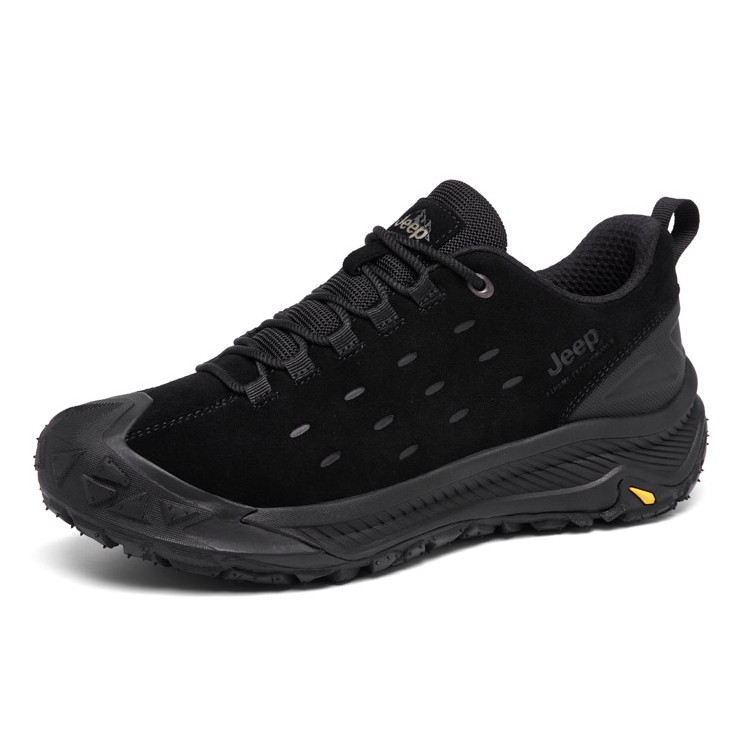 Jeep Cushioning Abrasion Resistant Lightweight Height Increasing Low top Outdoor Shoes Men’s Black