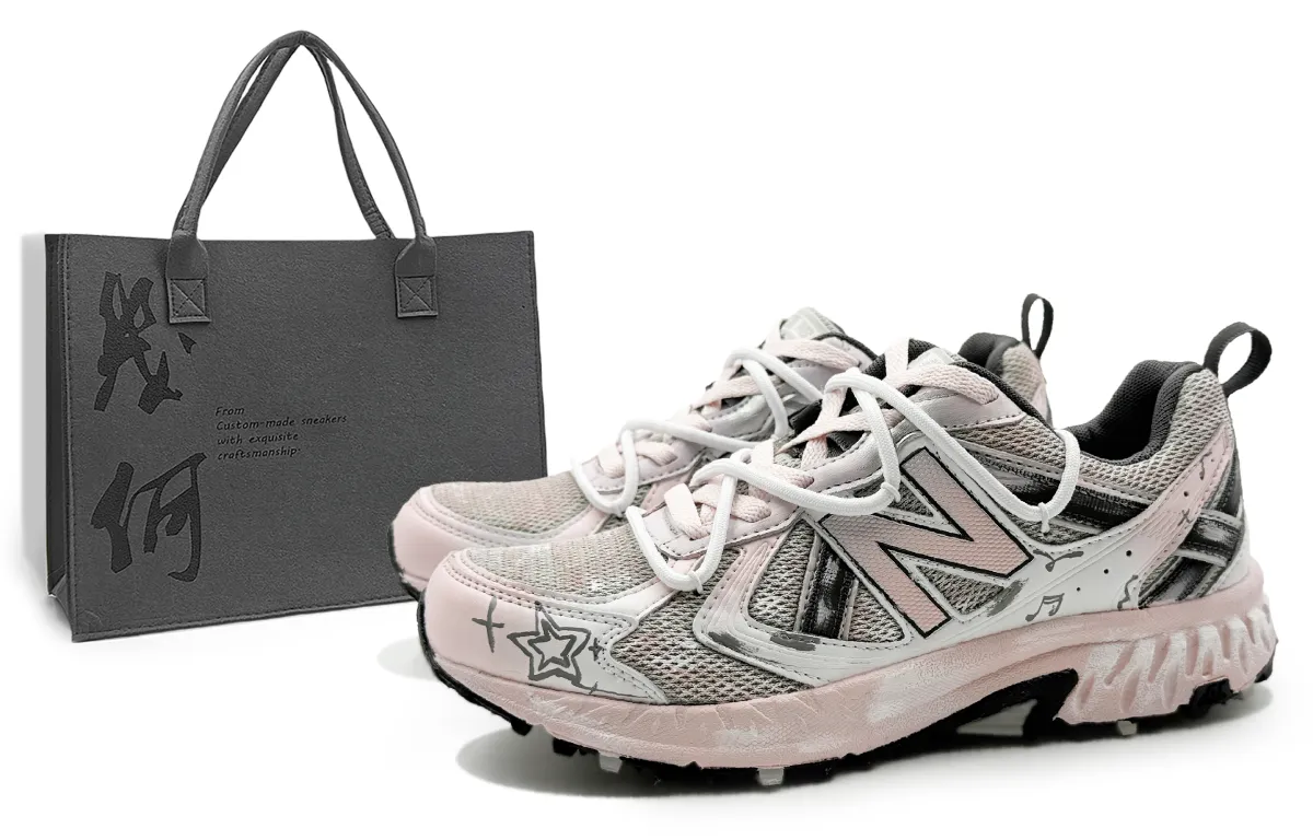New Balance NB 410 V5 Abrasion Resistant Low top Running Shoes Unisex Gray Pink