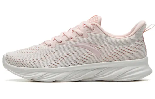 Anta Cushioned Anti-Slip Wear-Resistant Breathable Lightweight Low-Top Casual Running Shoes Women's White Pink