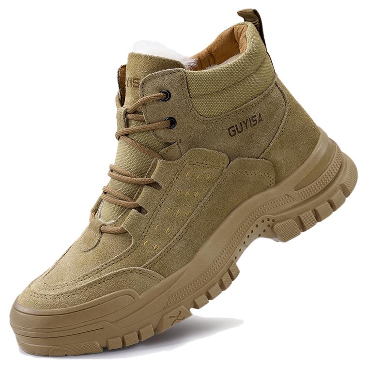 LANOUDUN Abrasion Resistant, Impact Resistant, Slip Resistant High top Outdoor Shoes Unisex Brown