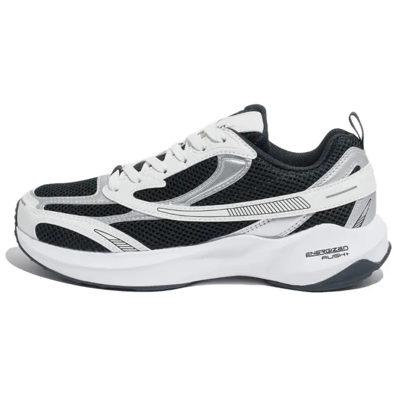 FILA Float E3 2.0 MS Abrasion Resistant Low top Casual Running Shoes Unisex Black White