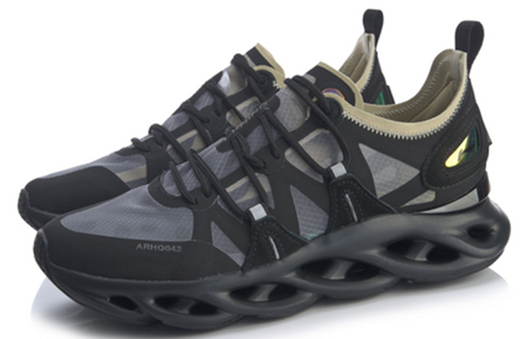 Li Ning Arc Slip Resistant Abrasion Resistant Slip Resistant Abrasion Resistant Low top Running Shoes Unisex Black