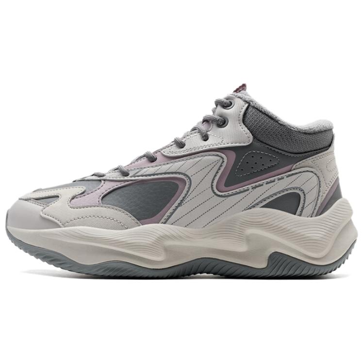 XTEP Lightning 5.0 Fleece Lined Comfortable Slip Resistant Thermal Low top Casual Running Shoes Women’s Gray Purple