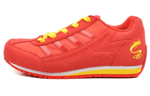 Li Ning Abrasion Resistant Breathable Low top Running Shoes Women's Lava Red