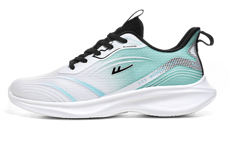 Warrior Huili Sports, leisure, comfortable and versatile, high school entrance examination physical training, long-distance running, shock absorption, non-slip, wear-resistant, breathable and sweat-absorbent, low-cut running shoes, men's white and green