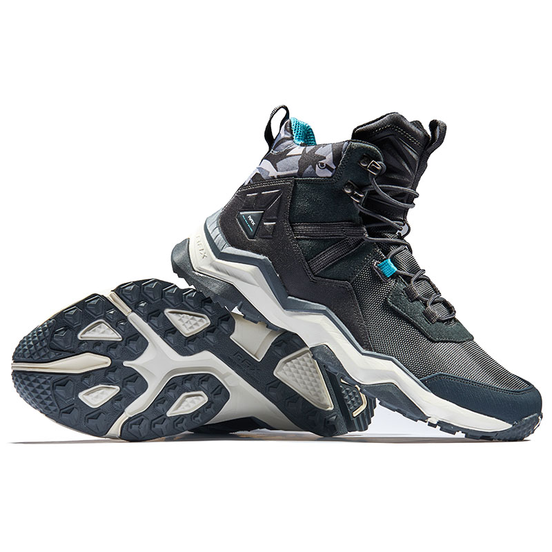RAX Non slip Lightweight High top Outdoor Shoes Men’s Carbon Black