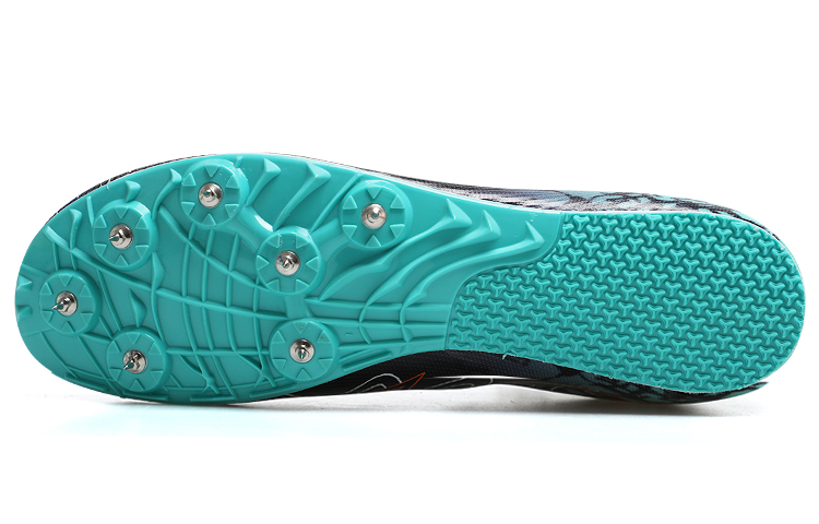 HEALTH 1110 Cushioning Slip Resistant Low top Sprint Running Shoes Unisex Black Cyan
