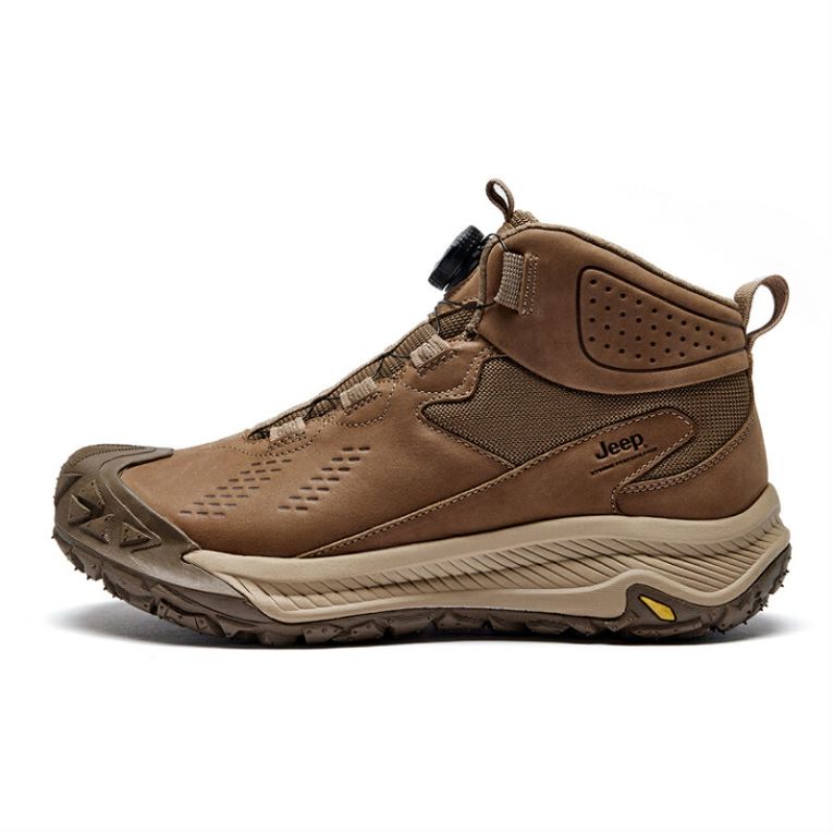 Jeep Fashion Mid top Outdoor Shoes Men’s Khaki