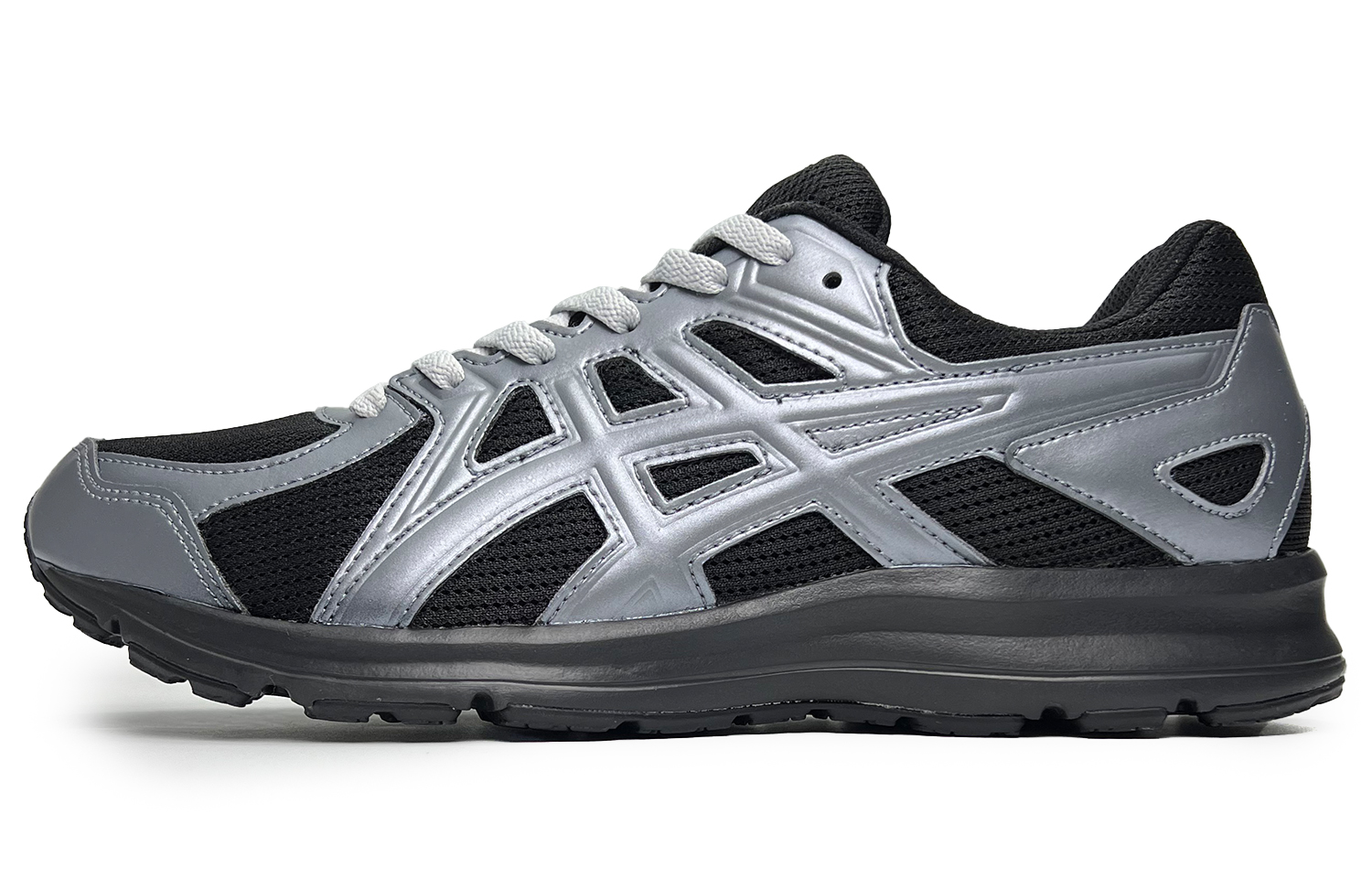 Asics Jog 100 2 Slip Resistant Abrasion Resistant Low top Running Shoes Unisex Black Silver