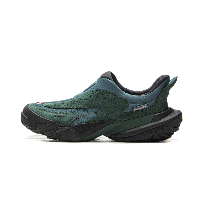 Li Ning Outdoor CF Tracing Cushioning Rebound Cushioning Rebound Low top Outdoor Shoes Unisex Blue Green