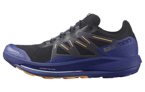 SALOMON Pulsar Trail Comfortable Fabric Abrasion Resistant Abrasion Resistant Low top Running Shoes Men's Black Blue